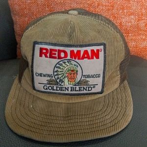Red Man Tobacco Patch Flat Bill Mesh Trucker Snapback Hat